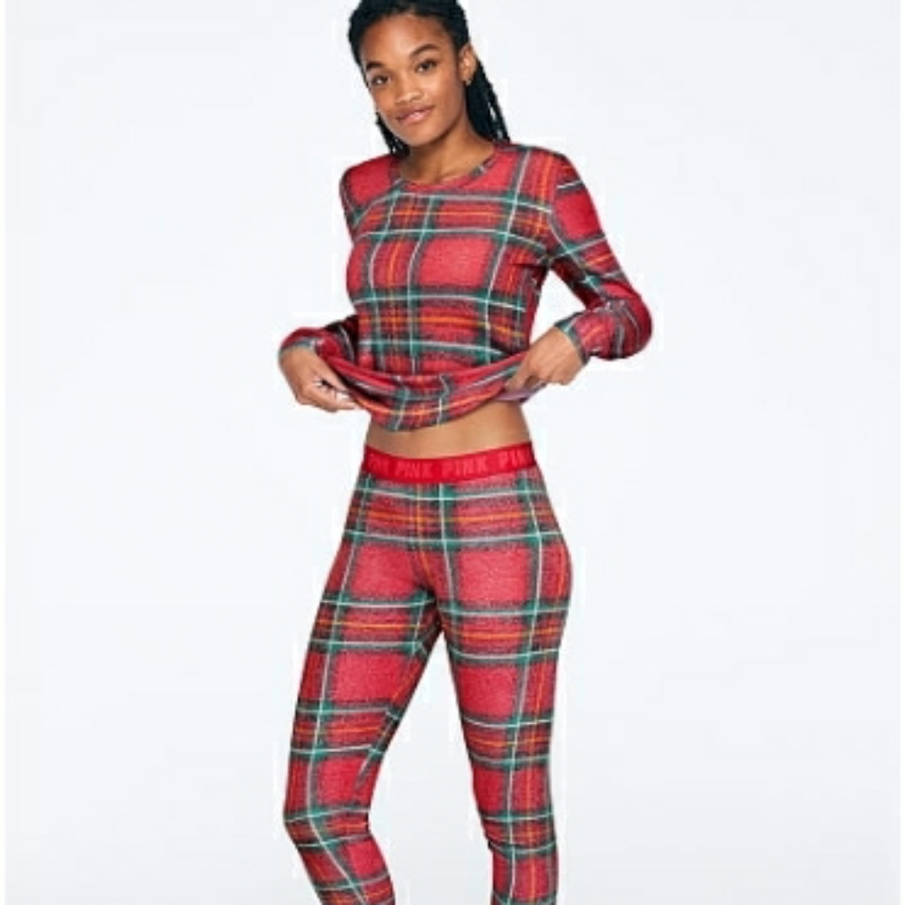 Vs pink cozy sleep legging and tee set